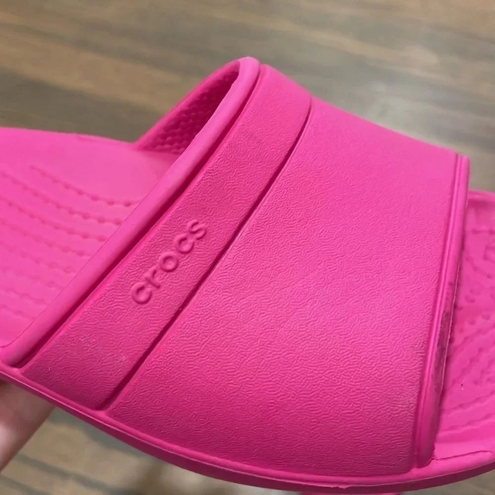 Crocs Iconic Confort Slip-On Hot Pink Sandals Toddlers 13